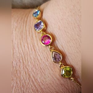 Kate Spade Bracelet Gold Brass Multicolored Cubic Zirconia NWT